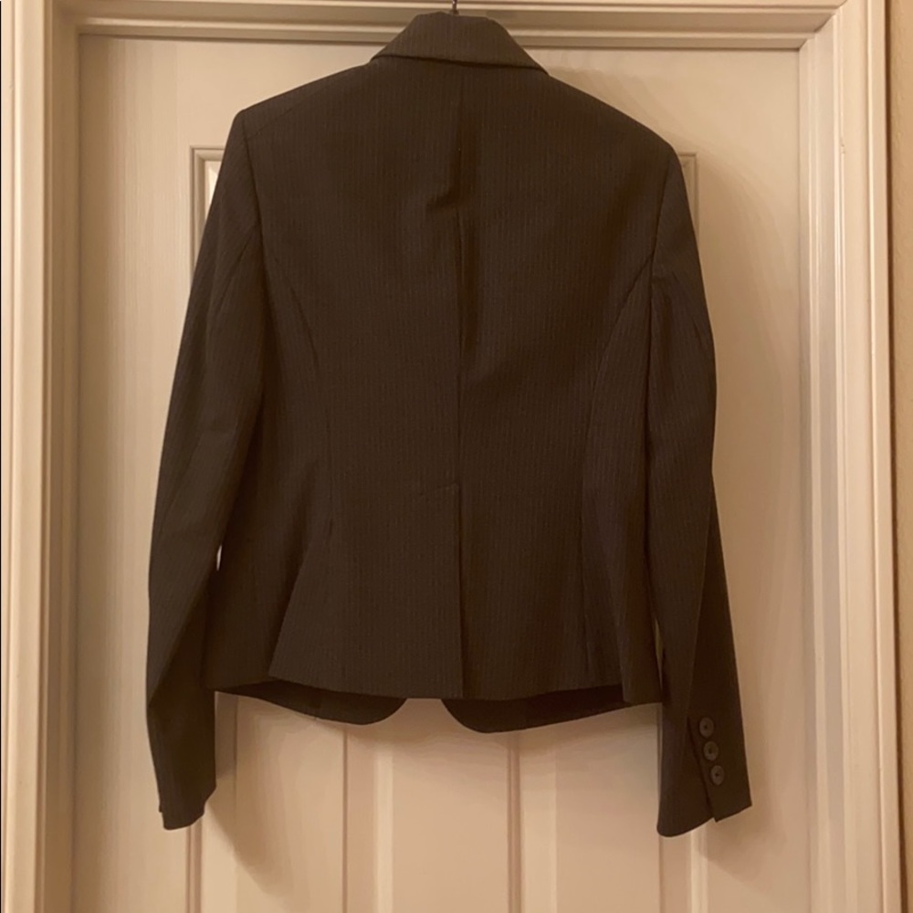 Charcoal pinstripe blazer  pants suit wool blend - Picture 2 of 12